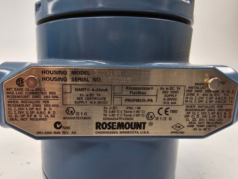 ROSEMOUNT 3051S2CG5A2F12A1AKDL4 10.5-30VDC 2000PSI NSNP
