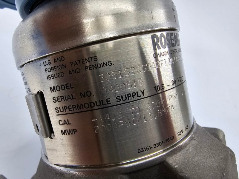 ROSEMOUNT 3051S2CG5A2F12A1AKDL4 10.5-30VDC 2000PSI NSNP