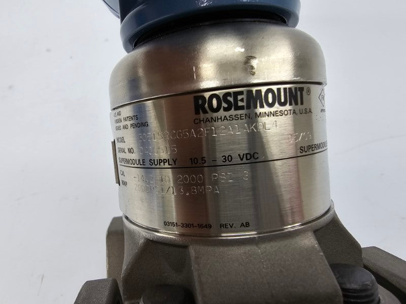 ROSEMOUNT 3051S2CG5A2F12A1AKDL4 10.5-30VDC 2000PSI NSNP