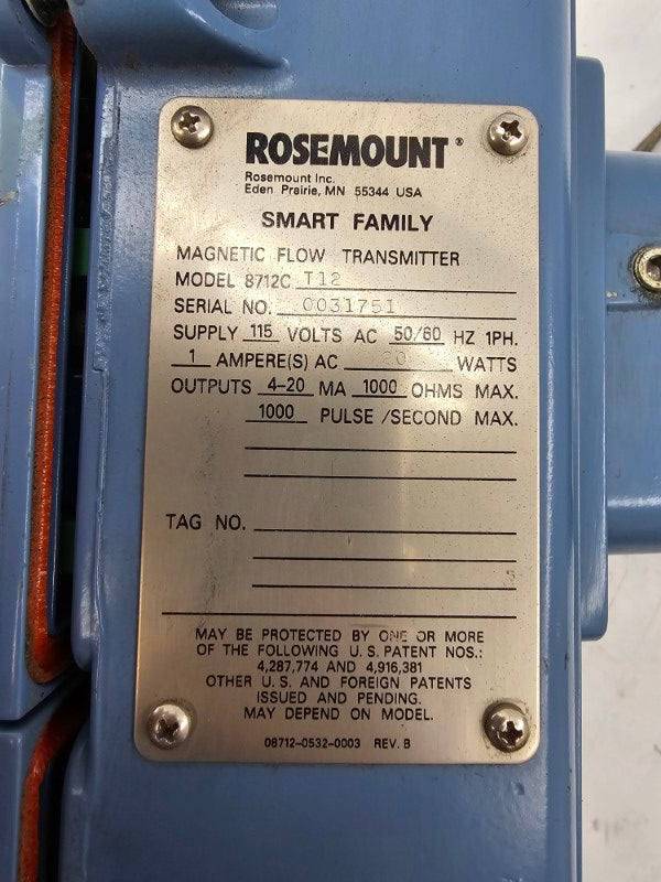 ROSEMOUNT 8711TSA040S1 8712CT12 115V 1A 740PSI UNMP