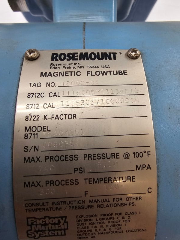 ROSEMOUNT 8711TSA040S1 8712CT12 115V 1A 740PSI UNMP