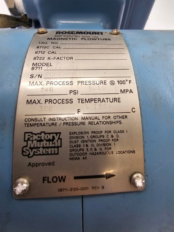 ROSEMOUNT 8711TSA040S1 8712CT12 115V 1A 740PSI UNMP