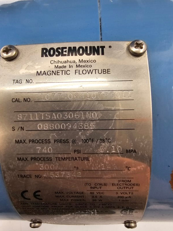 ROSEMOUNT 8712CT12N0 115VAC 1A 740PSI UNMP