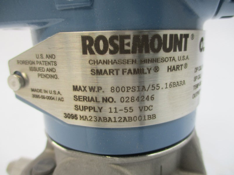 ROSEMOUNT 3095MA23ABA12AB001BB 11-55VDC .5-800PSI NSNP