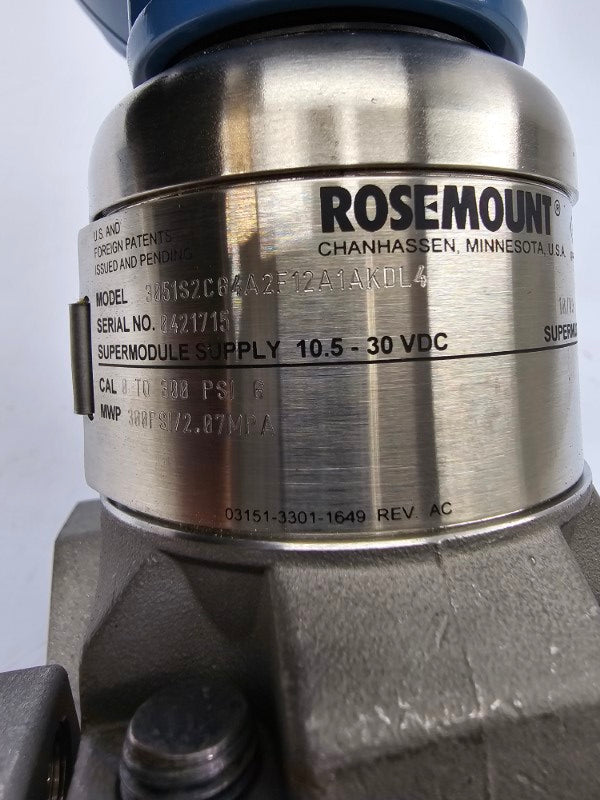 ROSEMOUNT 3051S2CG4A2F12A1AKDL4 10.5-30VDC 0-300PSI NSNP