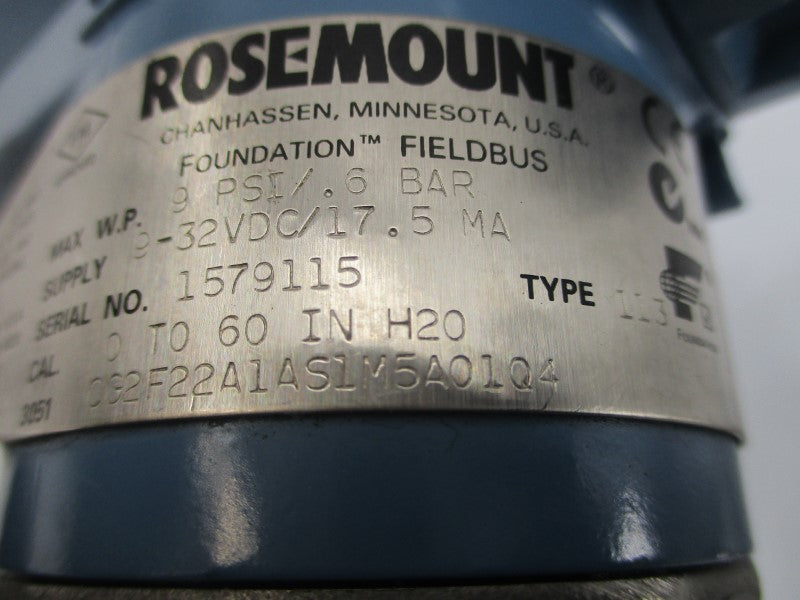 ROSEMOUNT 3051CG2F22A1AS1M5A01Q4 9-32VDC 9PSI NSNP