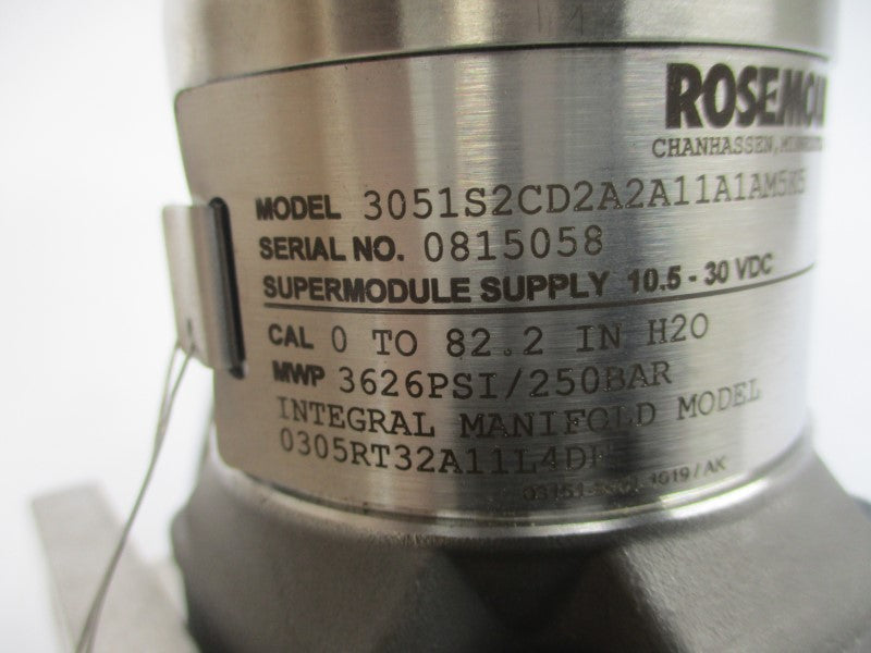 ROSEMOUNT 3051S2CD2A2A11A1AM5K5 10.5-30VDC 3626PSI NSMP