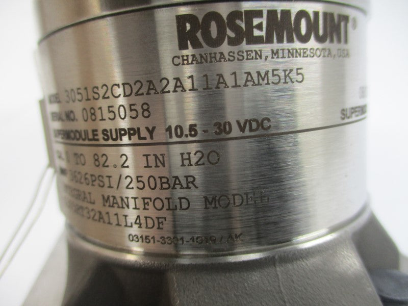 ROSEMOUNT 3051S2CD2A2A11A1AM5K5 10.5-30VDC 3626PSI NSMP