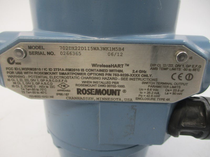 ROSEMOUNT 702DX22D1I5WA3WK1M5B4 5.5VDC UNMP