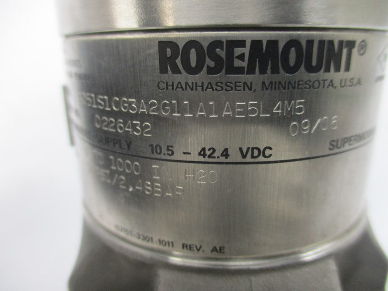 ROSEMOUNT 3051S1CG3A2G11A1AE5L4M5 10.5-42.4VDC 36PSI NSNP