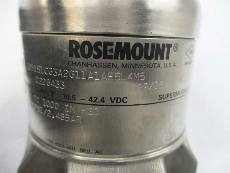 ROSEMOUNT 3051S1CG3A2G11A1AE5L4M5 10.5-42.4VDC 36PSI NSNP