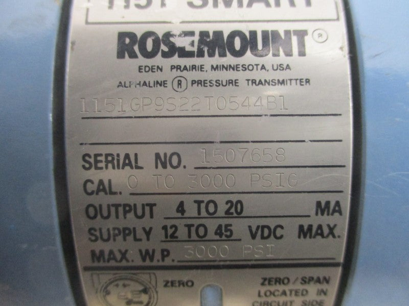 ROSEMOUNT 1151GP9S22T0544B1 12-45VDC 3000PSI UNMP