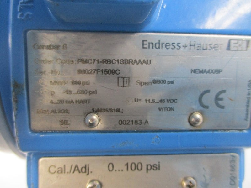 ENDRESS+HAUSER PMC71-RBC1SBRAAAU 11.5-42VDC -15-600PSI NSNP