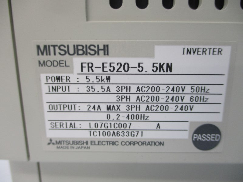 MITSUBISHI FR-E520-5.5KN 200-240VAC 35.5A NSMP