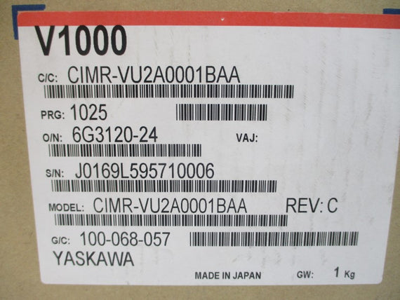 YASKAWA ELECTRIC CIMR-VU2A0001BAA 200-240VAC 1.1/0.7A REV. C NSMP