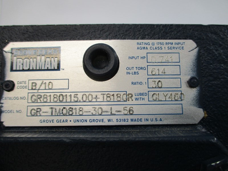 GROVE GEAR GR8180115.00+T818GR GR-TMQ818-30-L-56 NSNP