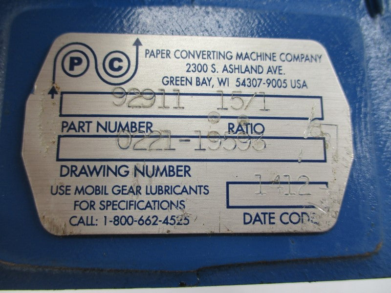 PAPER CONVERTING MACHINE 92911 0221-19593 NSNP