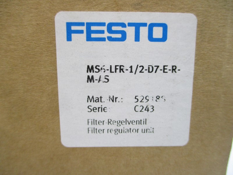 FESTO MS6-LFR-1/2-D7-E-R-M-AS 529188 180-300PSI NSMP