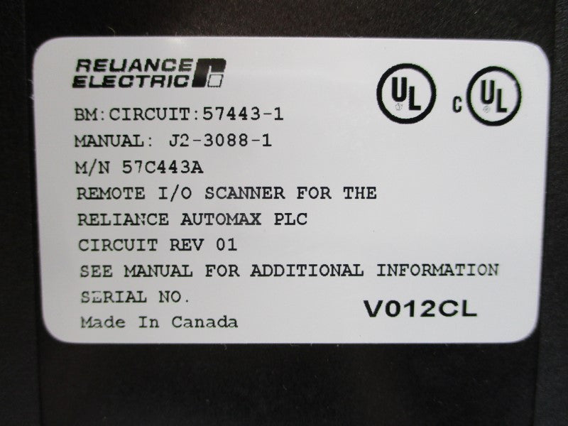 RELIANCE ELECTRIC 57443-1 57C443A REV. 01 REMAN
