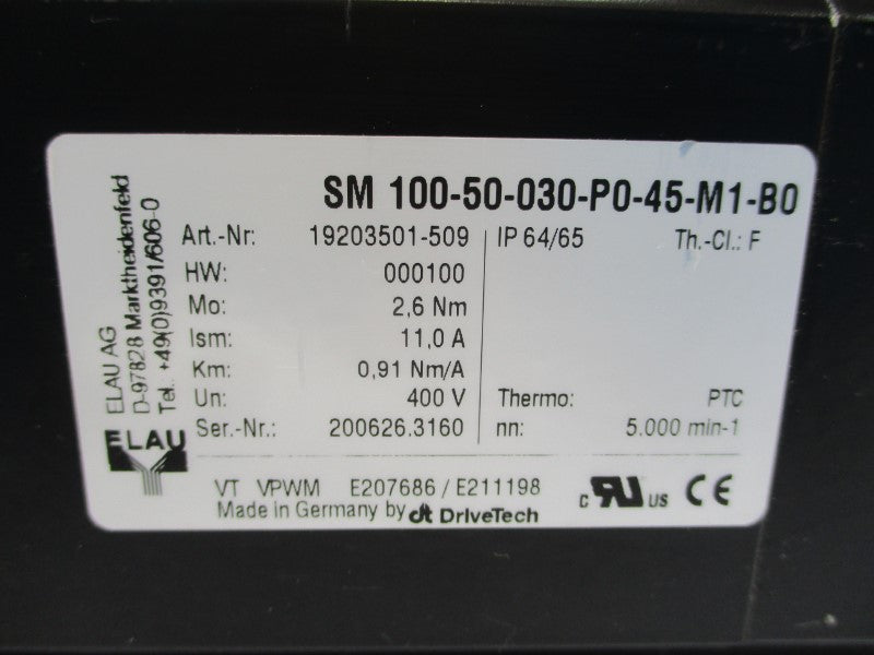 ELAU SM100-50-030-P0-45-M1-B0 19203501-509 400V 11.0A NSNP