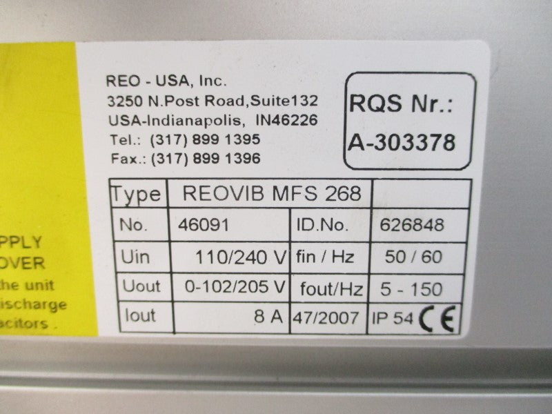 REO REOVIB MFS268 46091 110/240V 8A NSNP