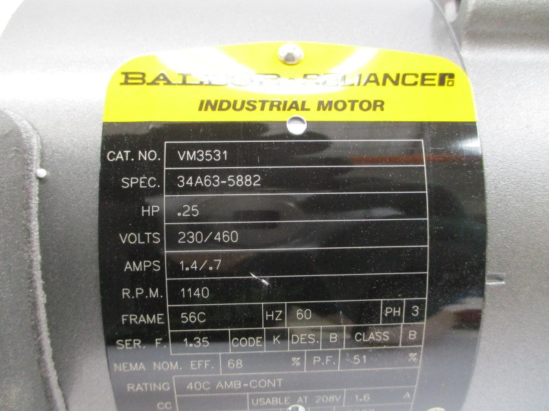 BALDOR VM3531 34A63-5882 230/460V 1.4/.7A NSMP
