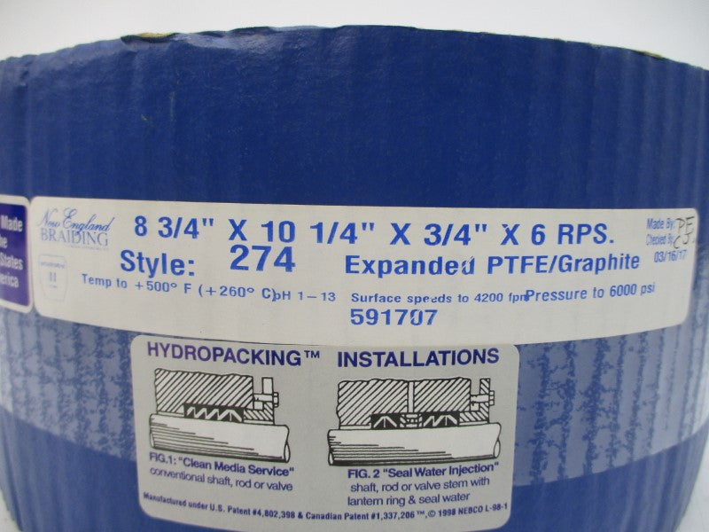 NEW ENGLAND BRAIDING 274 6000PSI 8-3/4"X10-1/4"X3/4"X6" (PKG OF 6) NSMP