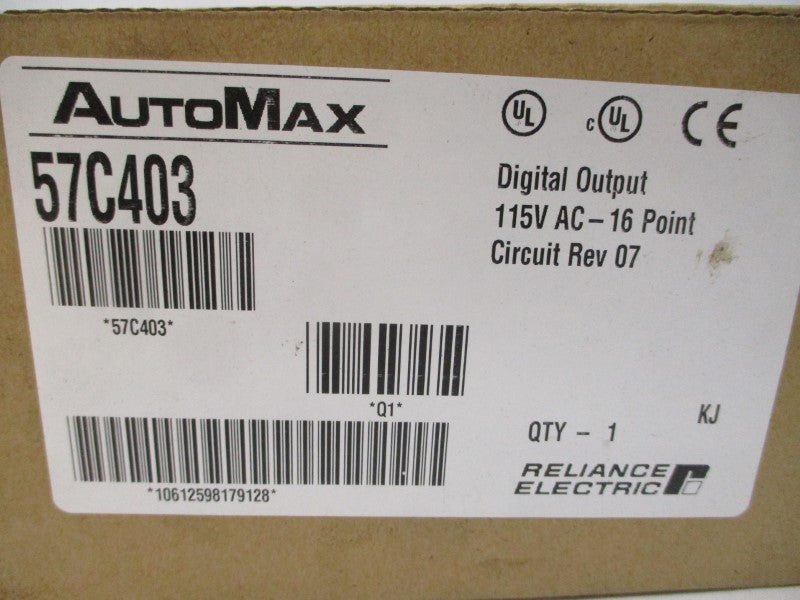 RELIANCE ELECTRIC 0-57403-J 57C403 REV. 07 115VAC 2A NSMP