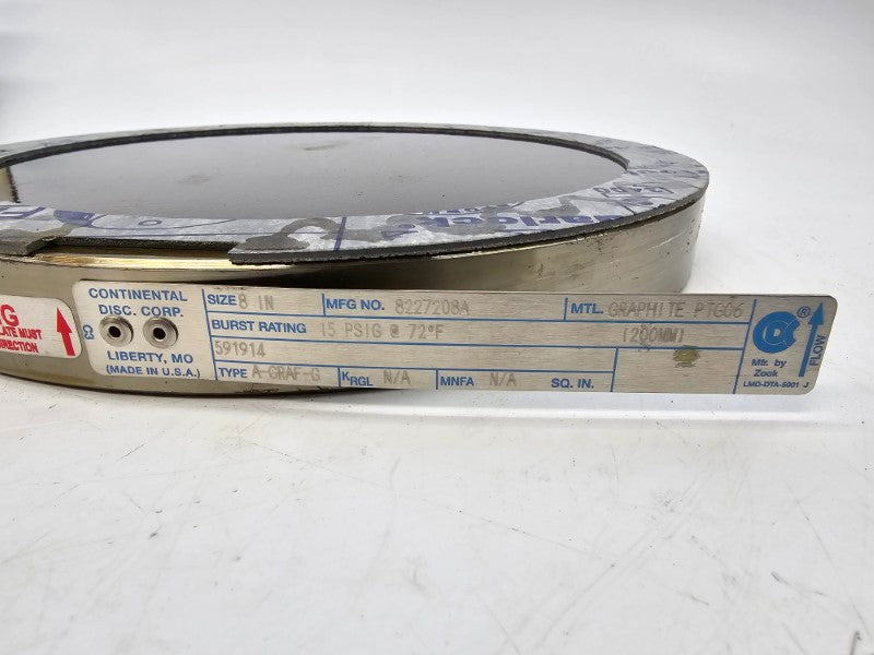 CONTINENTAL DISC 8227208A 15PSI 8" NSMP