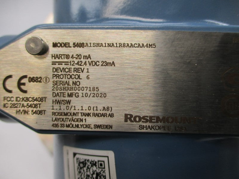 ROSEMOUNT 5408A1SHA1NA1R8AACAA4M5 12-42.4VDC REV. 1 NSNP