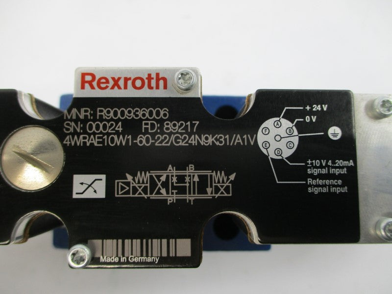 REXROTH R900936006 4WRAE10W1-60-22/G24N9K31/A1V 24V 3.3A NSNP