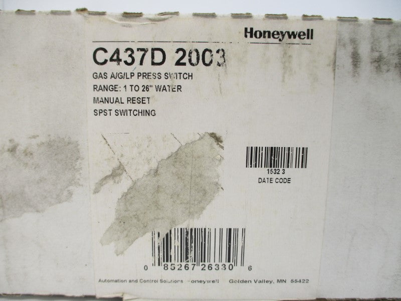 HONEYWELL C437D2003 120/240VAC 1-26"H2O REV. B NSMP