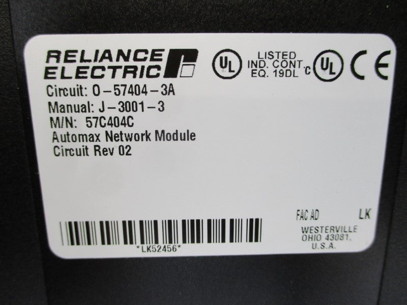 RELIANCE ELECTRIC 0-57404-3A 57C404C REV. 02 NSMP