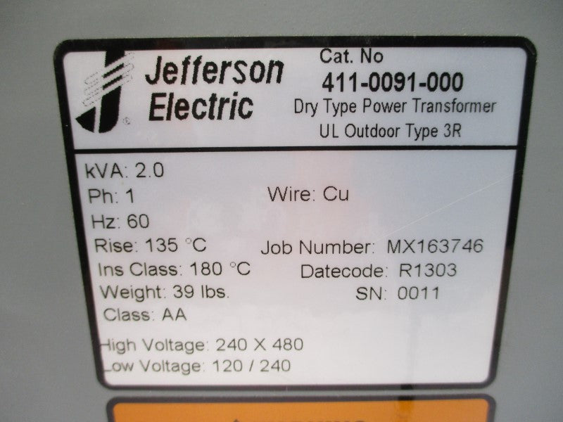 JEFFERSON ELECTRIC 411-0091-000 240/480V NSMP