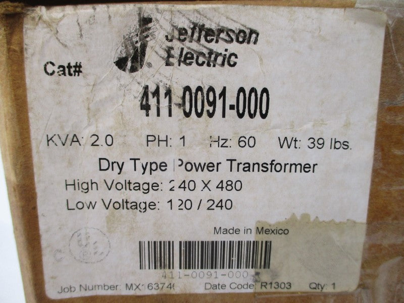 JEFFERSON ELECTRIC 411-0091-000 240/480V NSMP