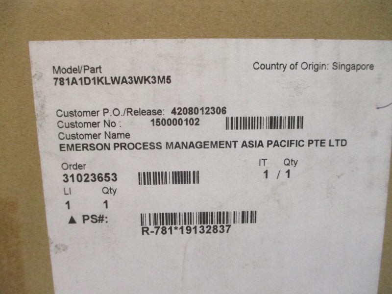 EMERSON 781A1D1KLWA3WK3M5 10.5-30V NSMP
