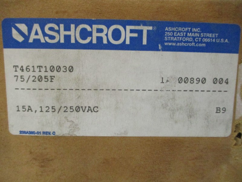 ASHCROFT T461T10030 125/250VAC 15A NSMP