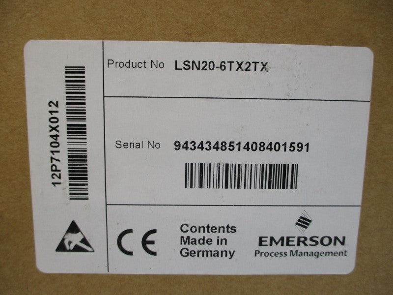 EMERSON LSN20-6TX2TX 12P7104X012 18-30VAC 0.6-0.1A NSMP