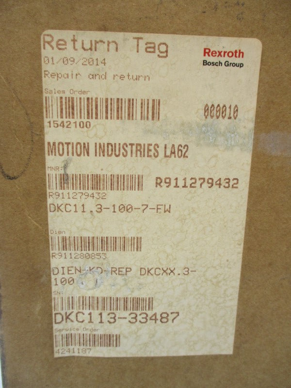 REXROTH DKC11.3-100-7-FW R911279432 REMAN