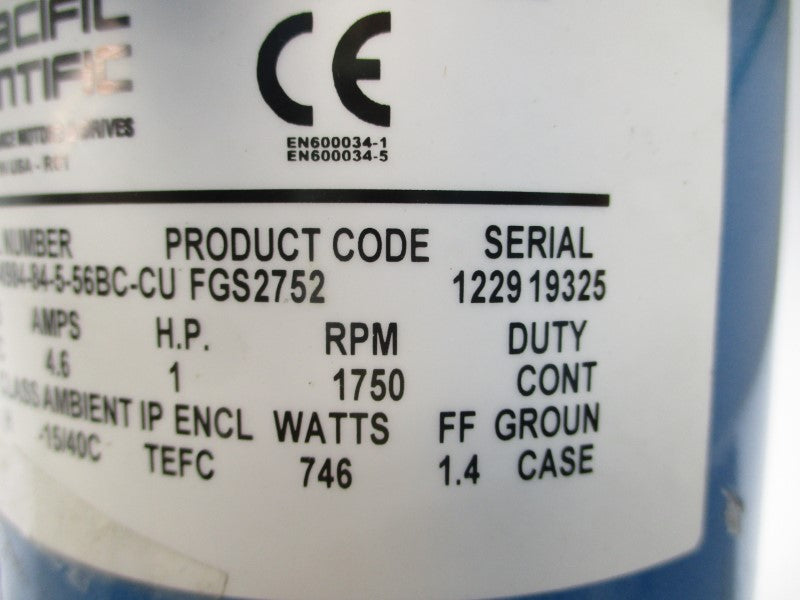 PACIFIC SCIENTIFIC SRF3752-4984-84-5-56BC-CU 180VDC 4.6A NSNP