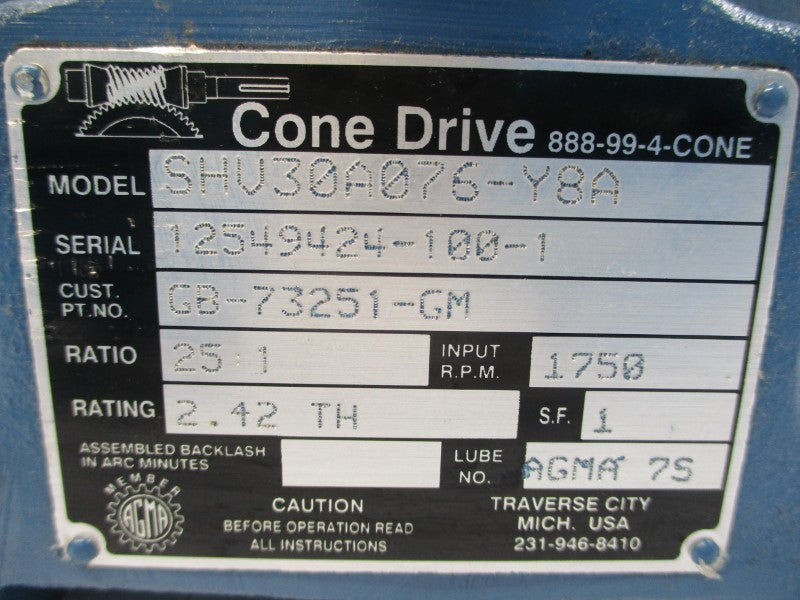 CONE DRIVE SHV30A076-Y8A NSNP