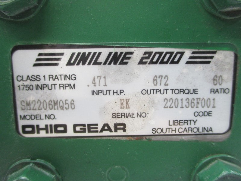 MARATHON ELECTRIC G502 5VD56T17F2041BP W/ SM2206MQ56 208-230/460V 1.5-1.6/.8A NSNP