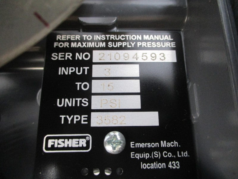 FISHER 3582 3582-287-19600 3-15PSI NSMP