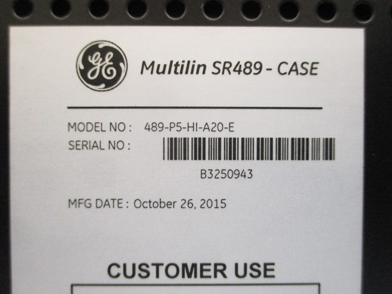 GENERAL ELECTRIC 489-P5-HI-A20-E NSMP