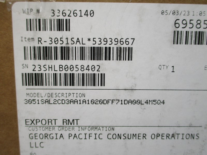 ROSEMOUNT 3051SAL2CD3AA1A1020DFF71DA00L4M5Q4 10.5-42.4VDC 275PSI NSMP