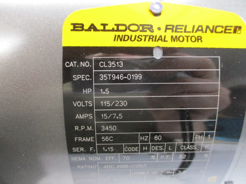 BALDOR CL3513 35T946-0199 115/230V 15/7.5A NSMP