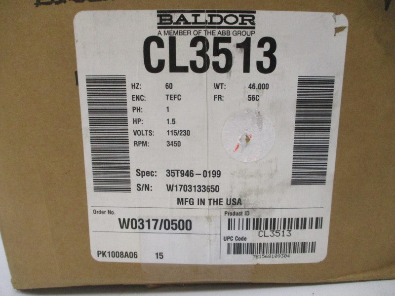 BALDOR CL3513 35T946-0199 115/230V 15/7.5A NSMP