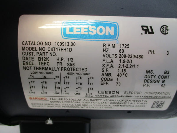 LEESON 100913.00 C4T17FH1D 208-230/460V 1.9-2/1A NSMP