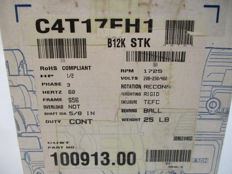 LEESON 100913.00 C4T17FH1D 208-230/460V 1.9-2/1A NSMP