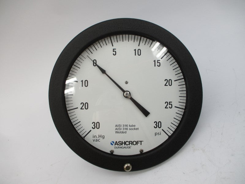 ASHCROFT 85-1377-SS-02B-30IMV&30# 30INHGVAC/30PSI 8-1/2" NSMP